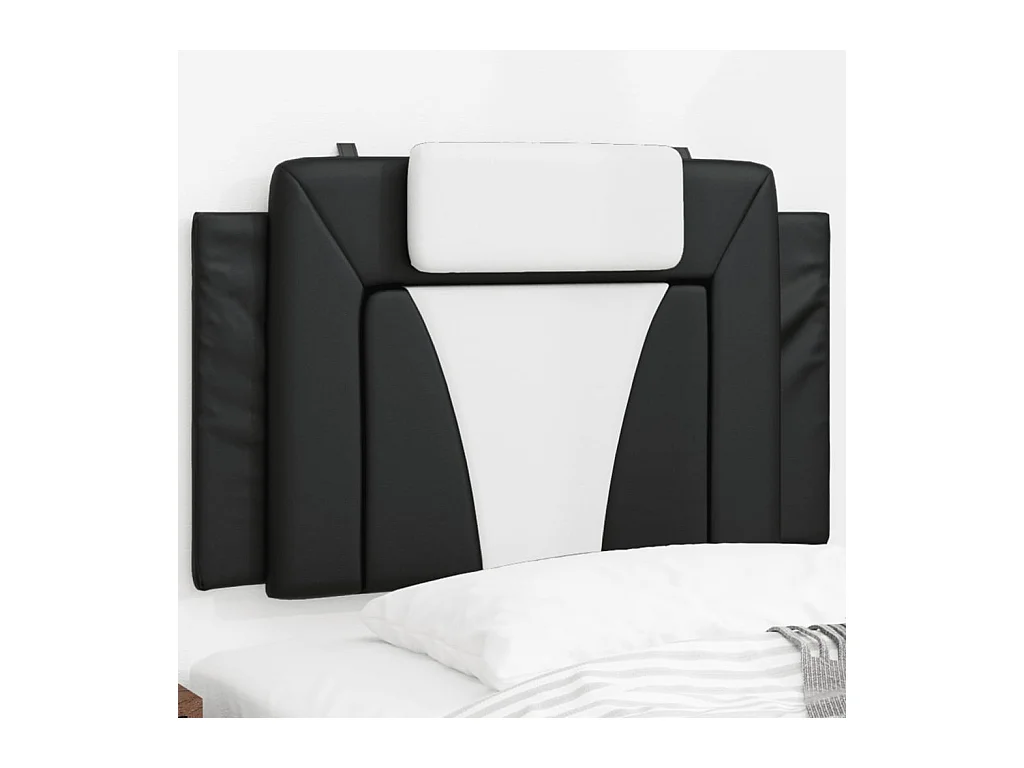 Cuscino Testiera Nero e Bianco 80 cm in Similpelle