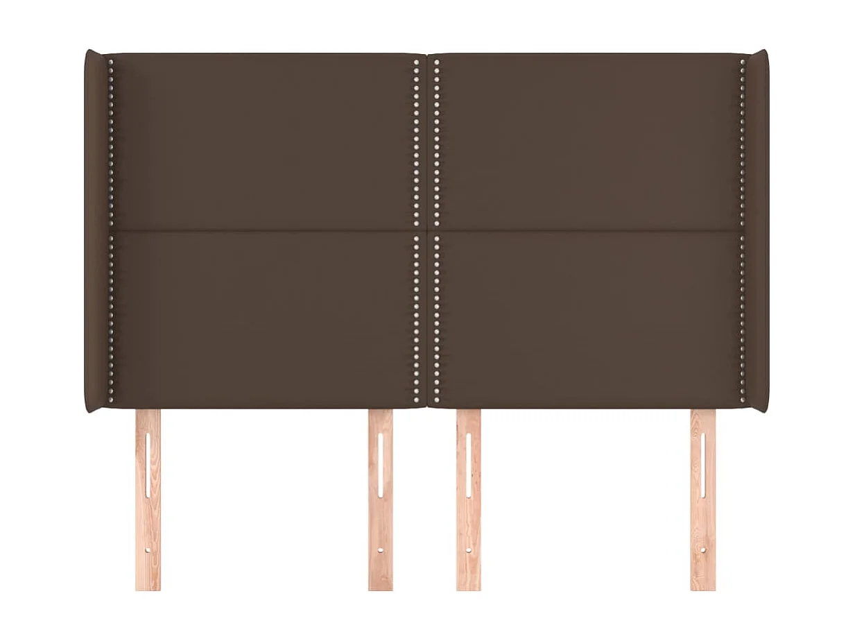 Testiera ad Orecchio Marrone 147x16x118/128 cm in Similpelle
