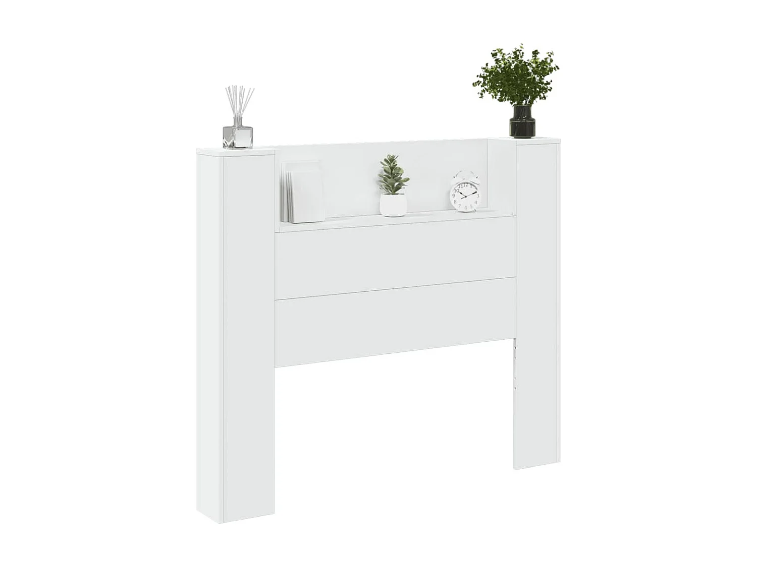 Hoofdbordkast met LED-verlichting 120x16,5x103,5 cm wit