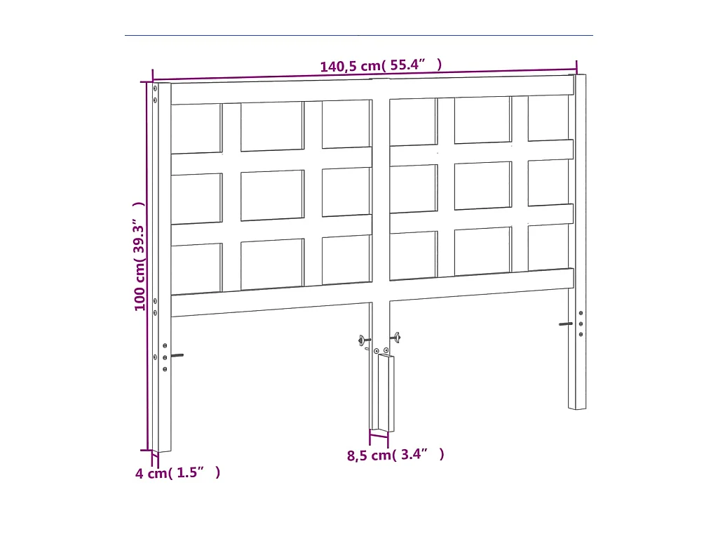 Tête de lit cire marron 135 cm bois massif de pin
