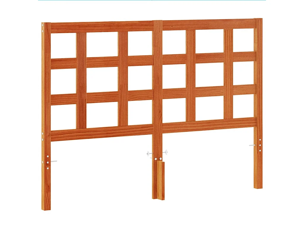 Hoofdbord 135 cm massief grenenhout wasbruin