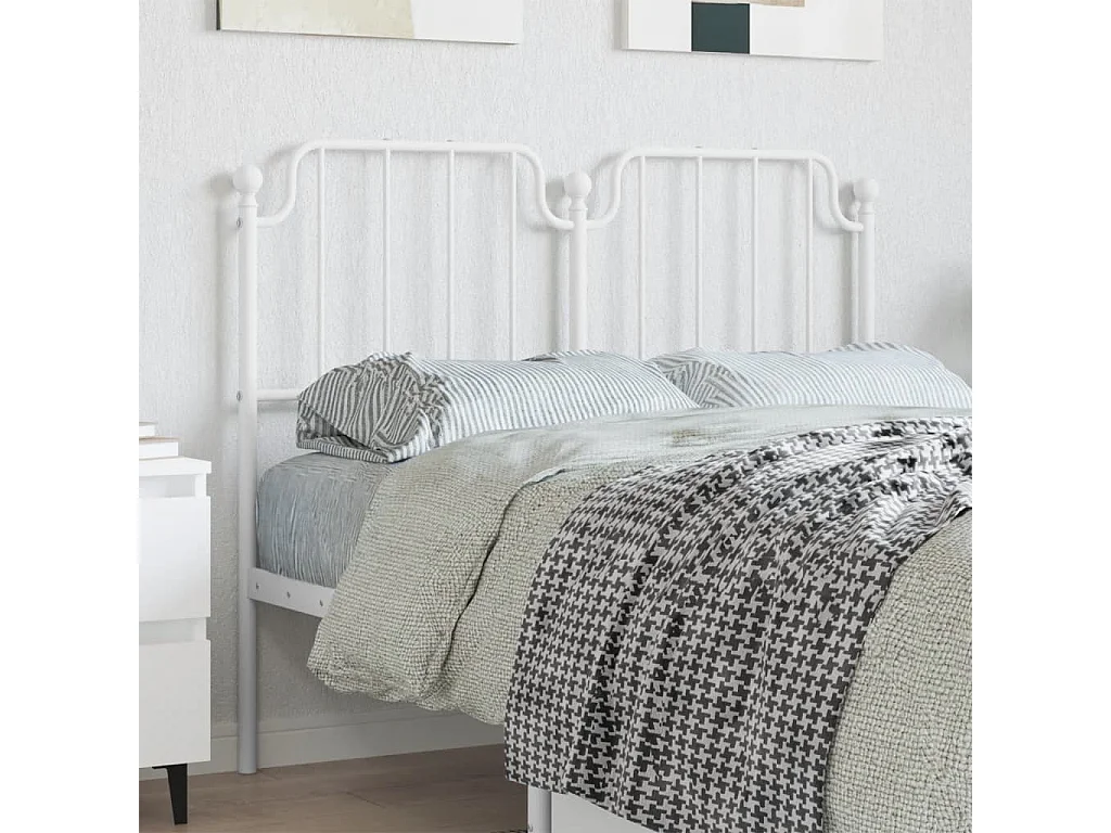 Tête de lit métal blanc 120 cm