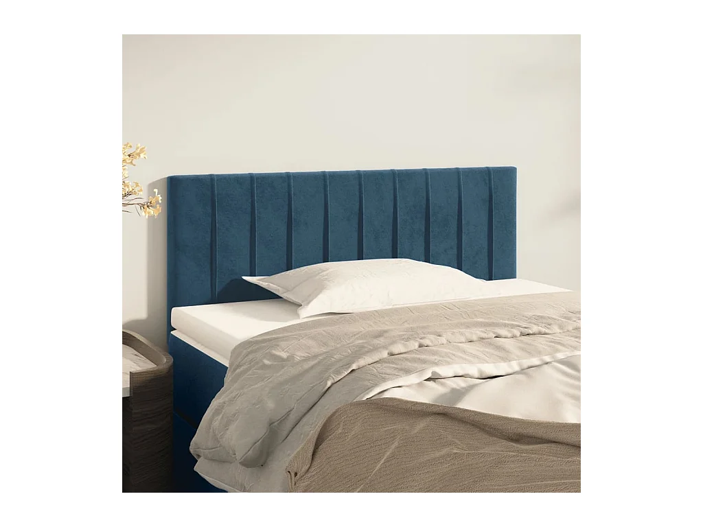 Hoofdbord 90x5x78/88 cm fluweel donkerblauw