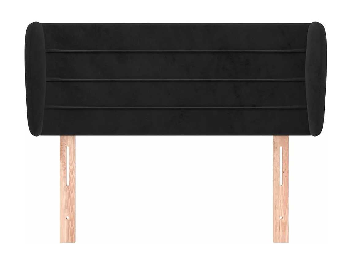 Cabecero de terciopelo negro 103x23x78/88 cm