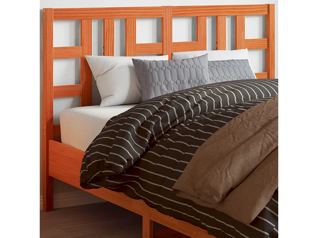 Tête de lit cire marron 135 cm bois massif de pin