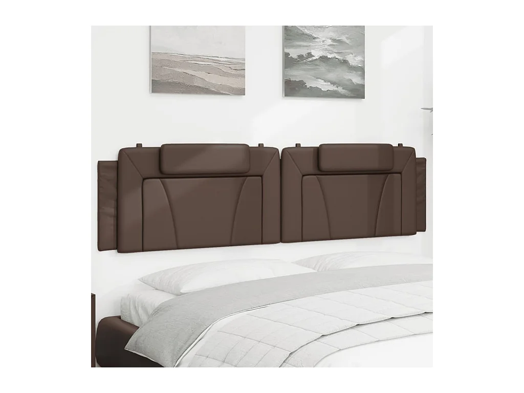 Coussin de tête de lit marron 200 cm similicuir