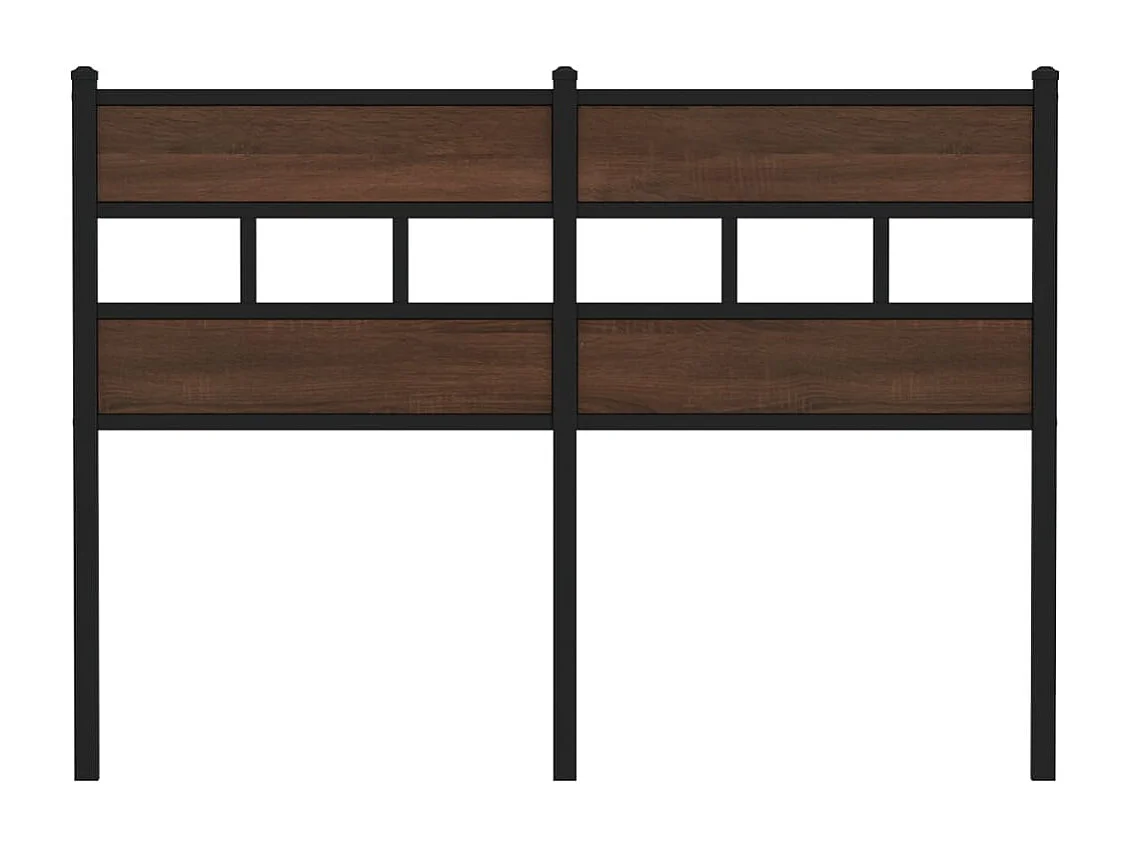 Tête de lit chêne marron 120 cm acier et bois d'ingénierie