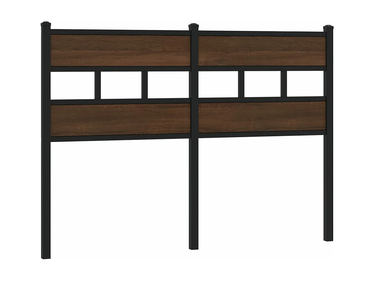 Tête de lit chêne marron 120 cm acier et bois d'ingénierie