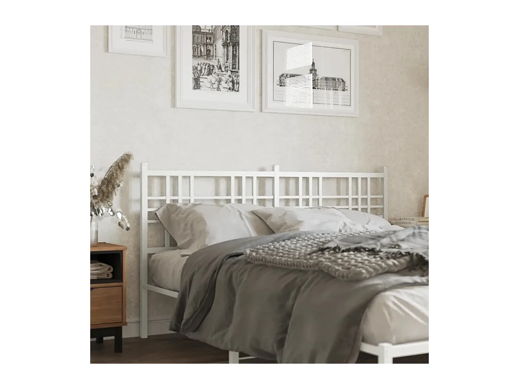 Hoofdbord 150 cm metaal wit