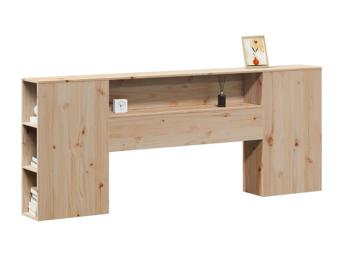 Tête de lit avec rangement 180 cm bois massif de pin