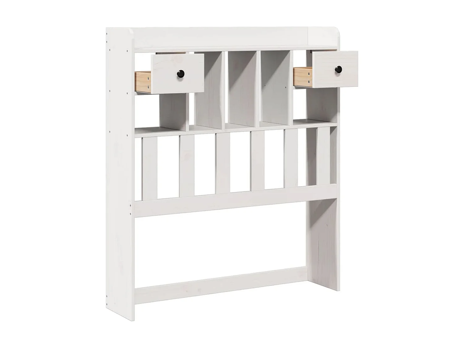 Kopfteil mit Stauraum Weiß 75 cm Massivholz Kiefer