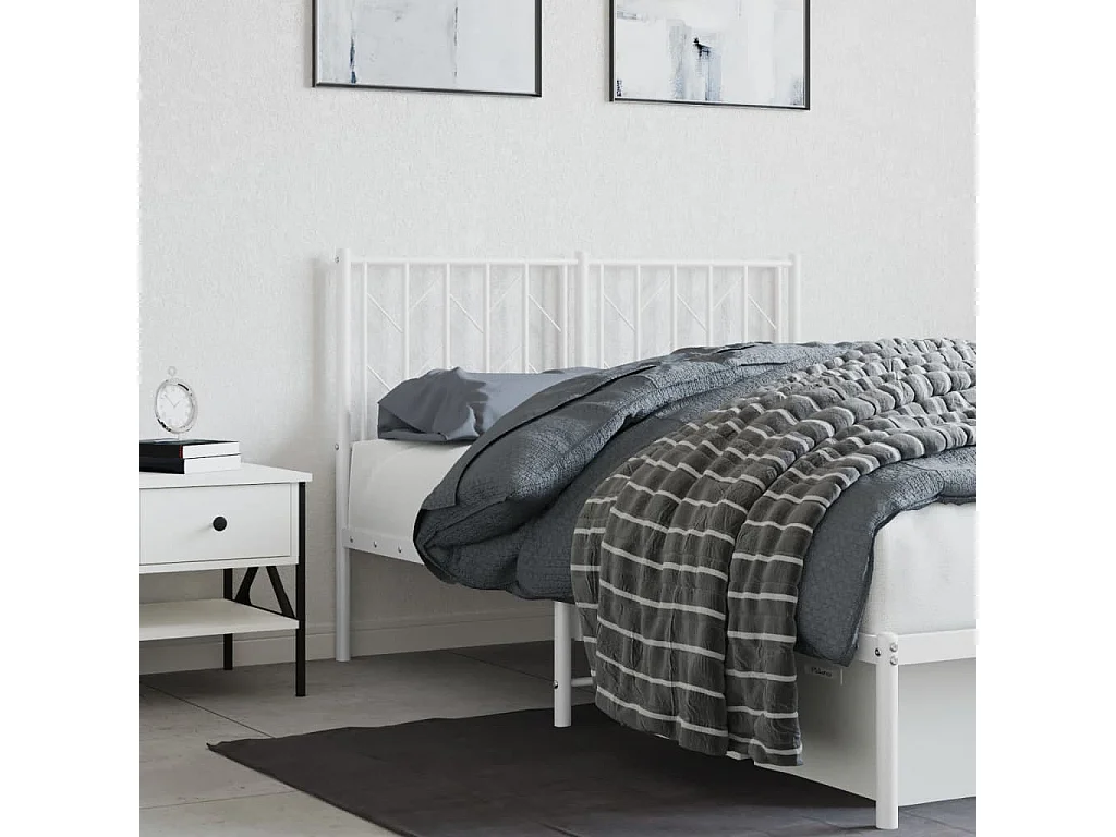 Tête de lit métal blanc 120 cm