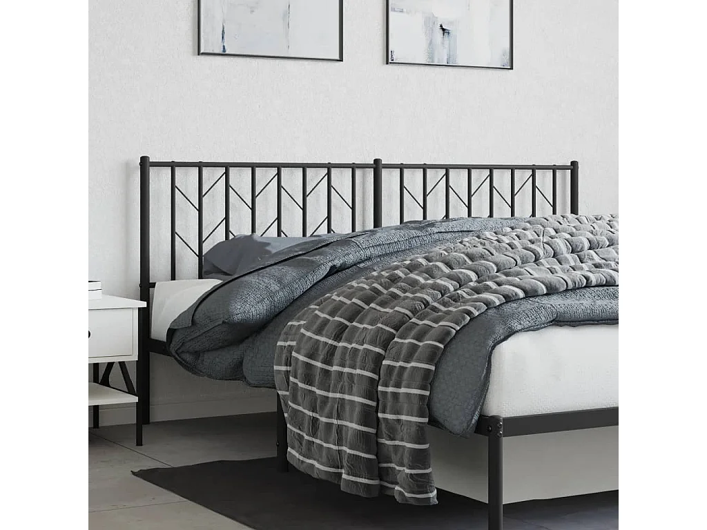 Tête de lit métal noir 180 cm