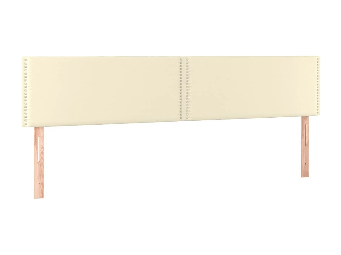 Cabeceira de cama c/ LED 160x5x78/88 cm couro artificial creme