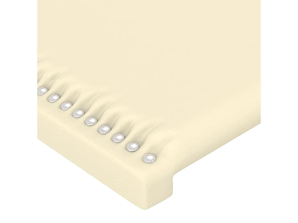 Cabeceira de cama c/ LED 160x5x78/88 cm couro artificial creme