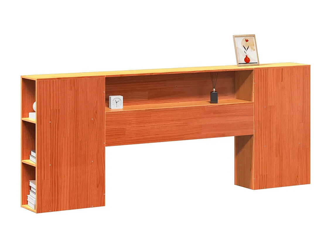 Kopfteil mit Stauraum Wachsbraun 180 cm Massivholz Kiefer