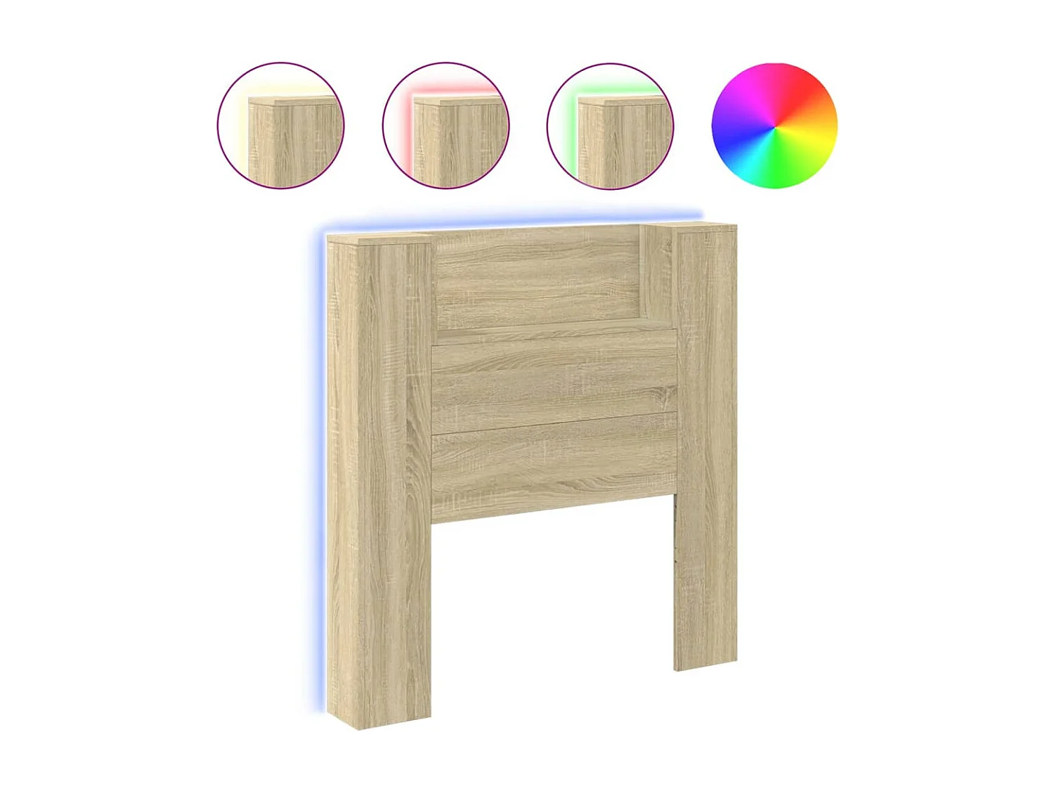 Armoire tête de lit avec LED chêne sonoma 100x16,5x103,5 cm