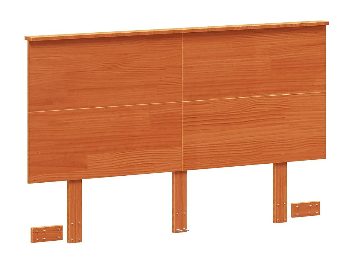 Testiera Marrone Cera 135 cm in Legno Massello di Pino