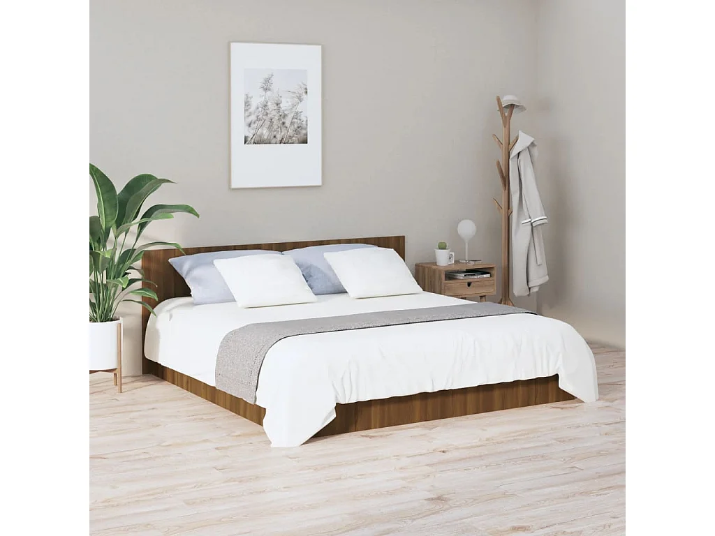 Cabecero de cama madera contrachapada roble marrón 200x1,5x80cm