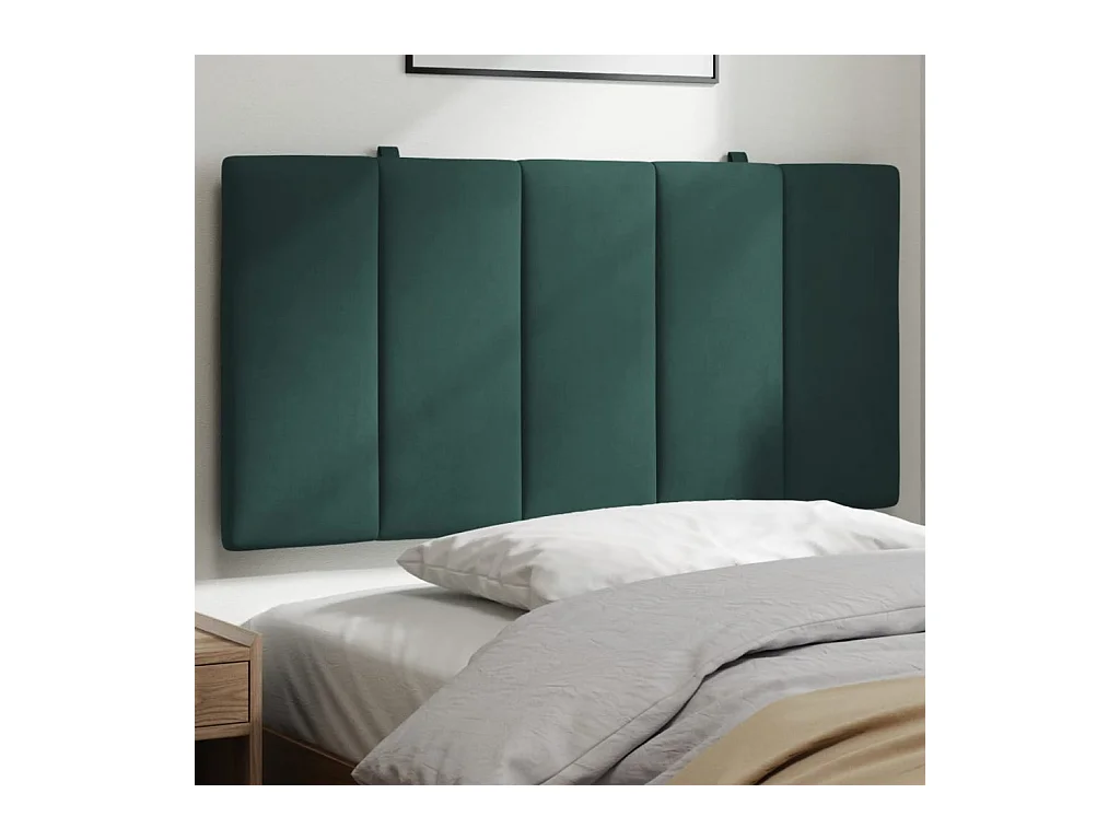 Coussin de tête de lit vert foncé 100 cm velours