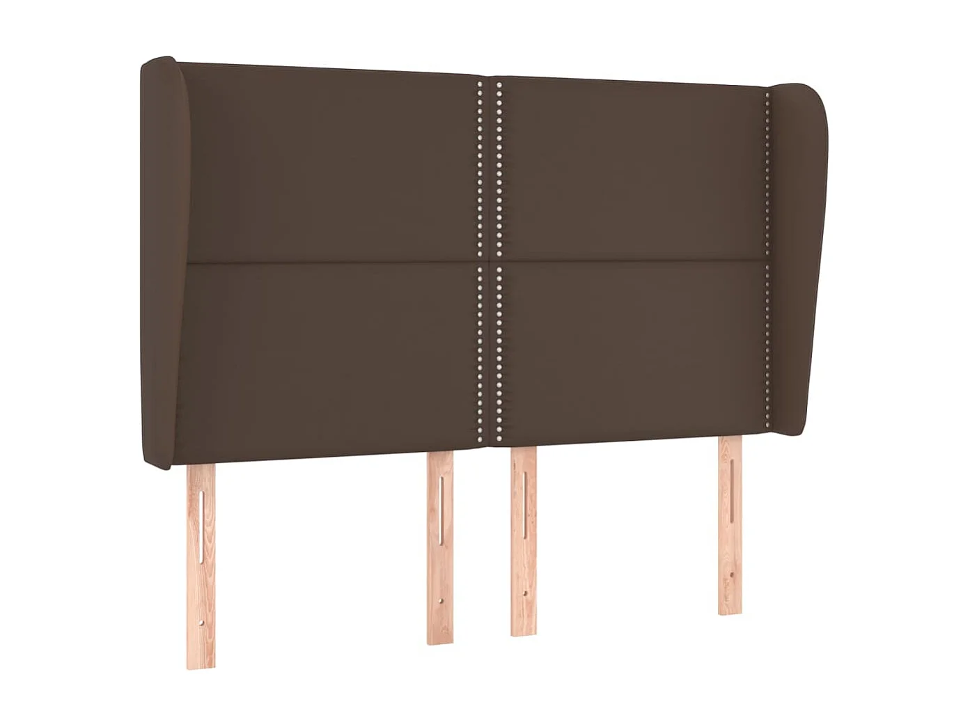 Cabeceira cama c/ abas couro artif. 147x23x118/128 cm castanho