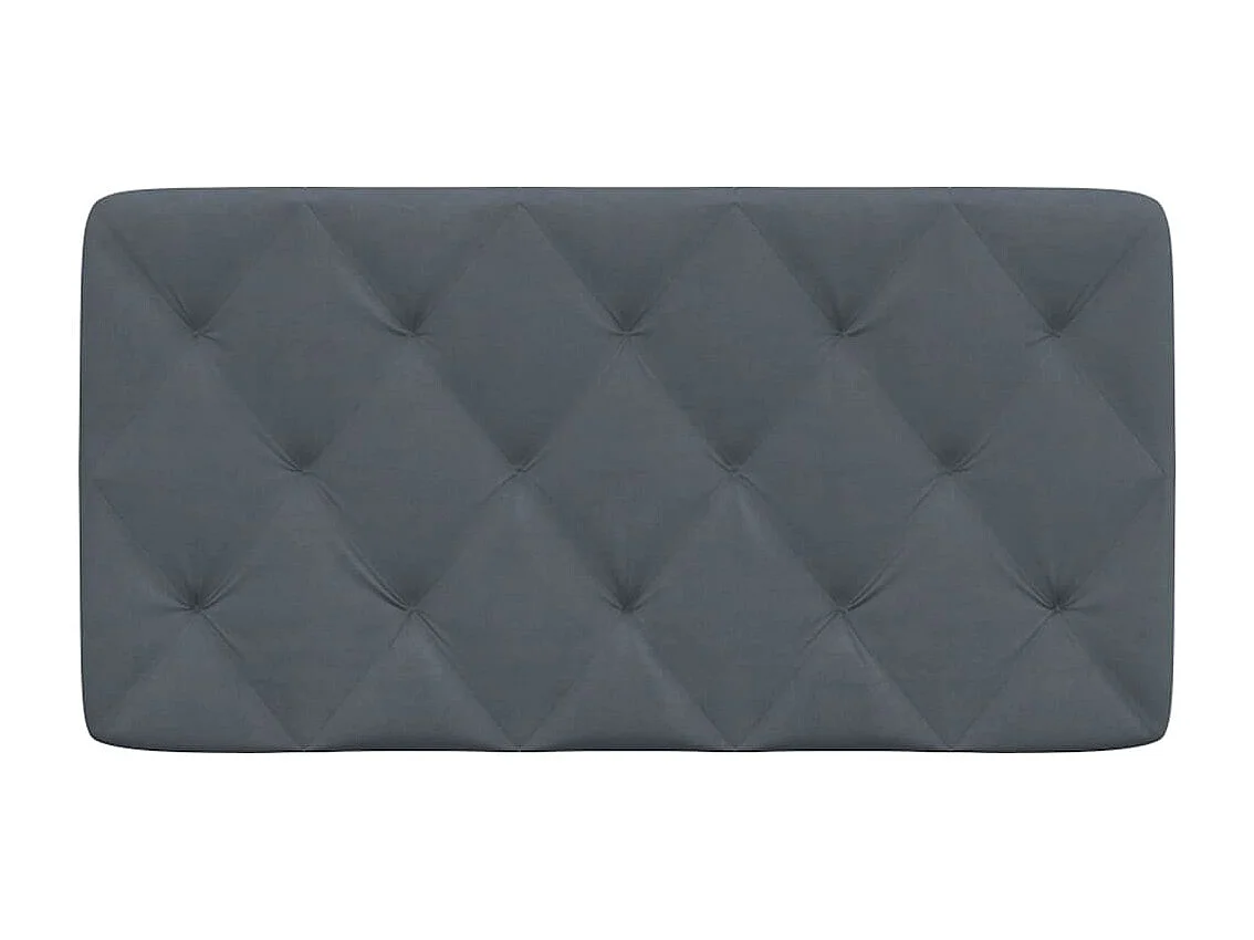 Coussin de tête de lit gris foncé 100 cm velours