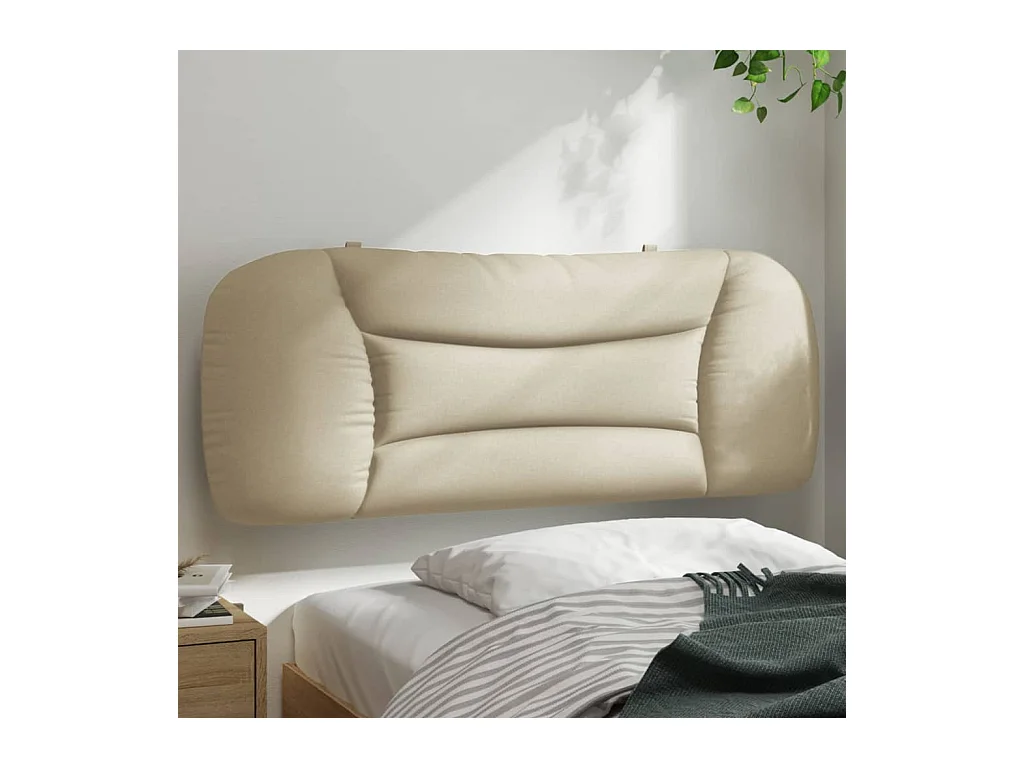 Coussin de tête de lit crème 100 cm tissu