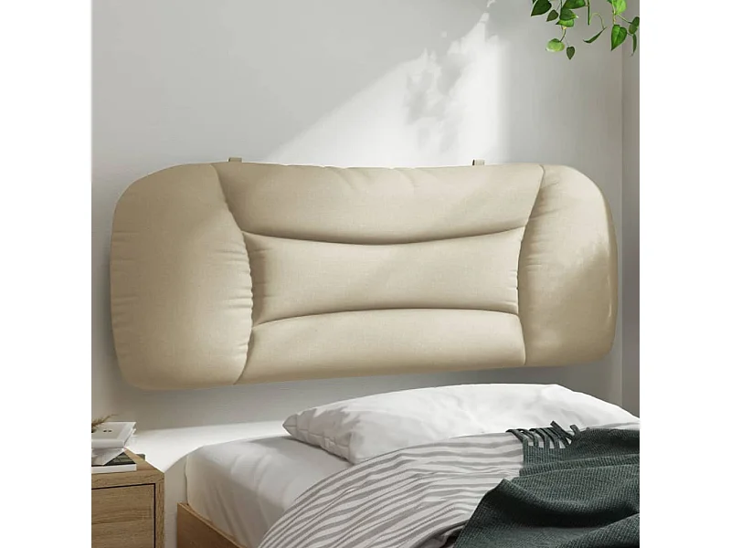 Coussin de tête de lit crème 100 cm tissu