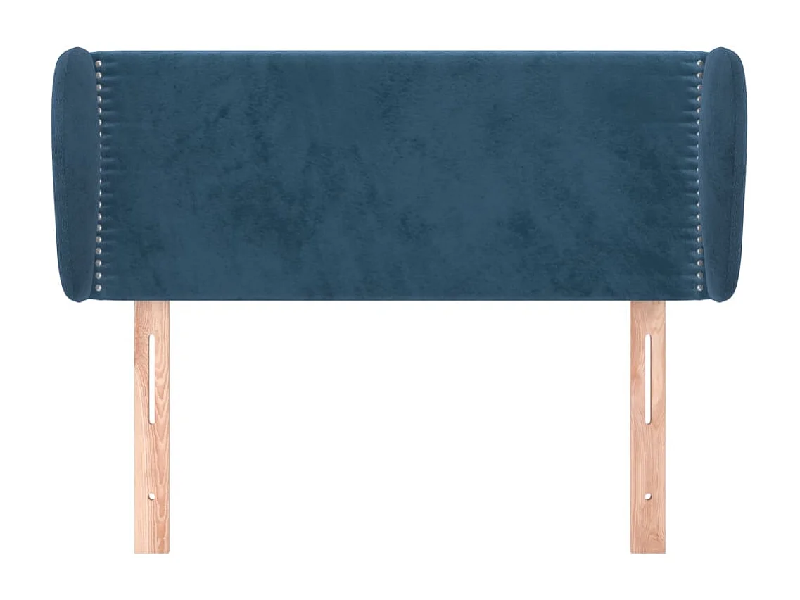 Tête de lit avec oreilles Bleu foncé 103x23x78/88 cm Velours