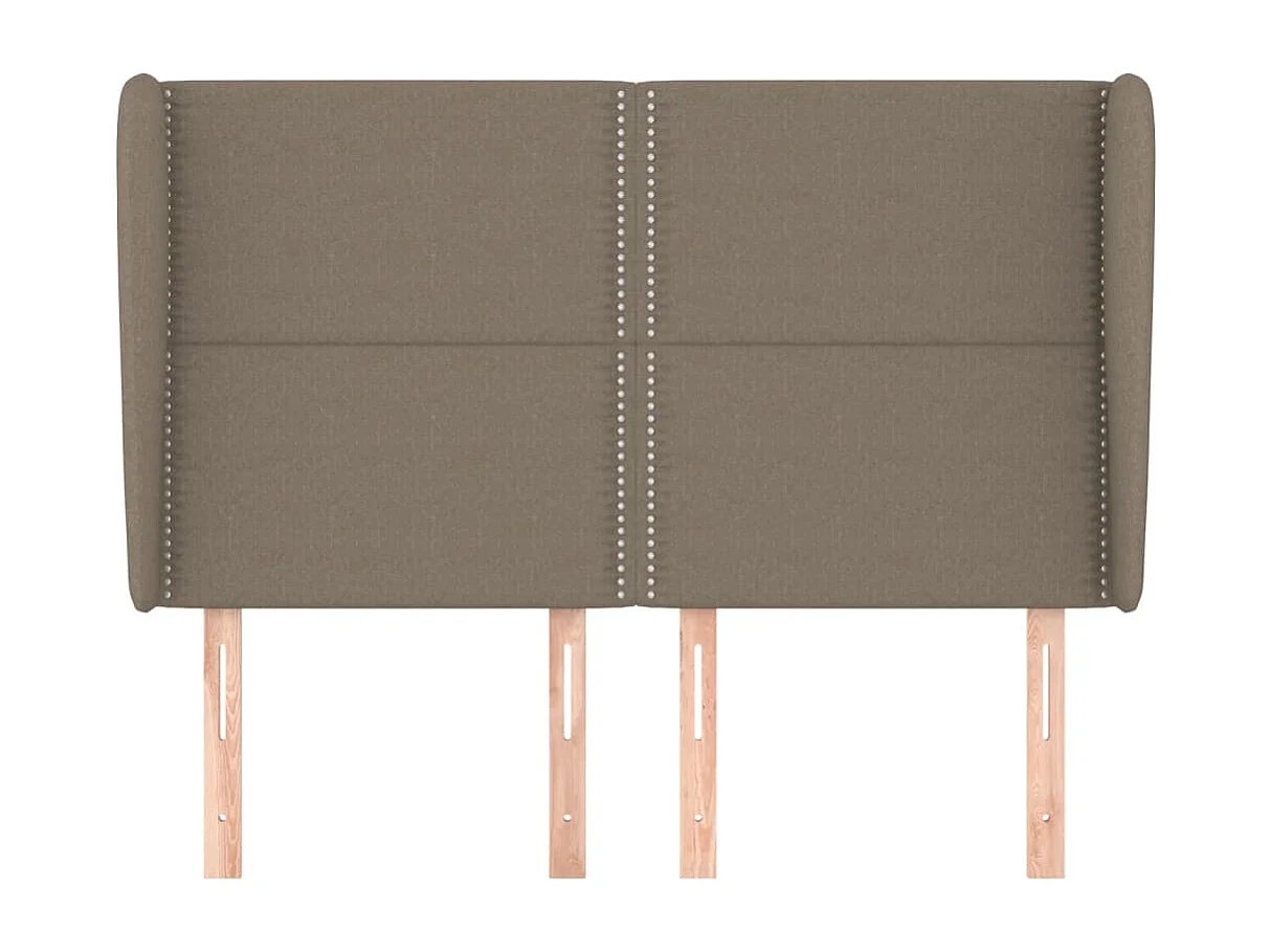 Cabeceira cama abas tecido 147x23x118/128 cm cinza-acastanhado