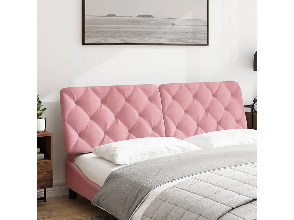 Cuscino Testiera Rosa 160 cm in Velluto