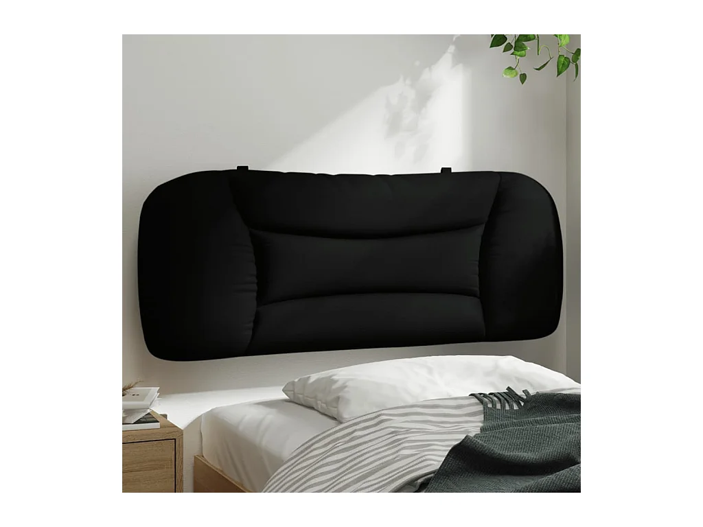 Coussin de tête de lit noir 100 cm tissu