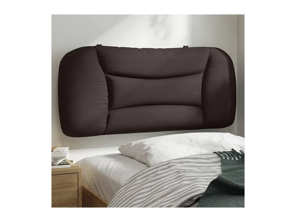 Coussin de tête de lit marron foncé 80 cm tissu
