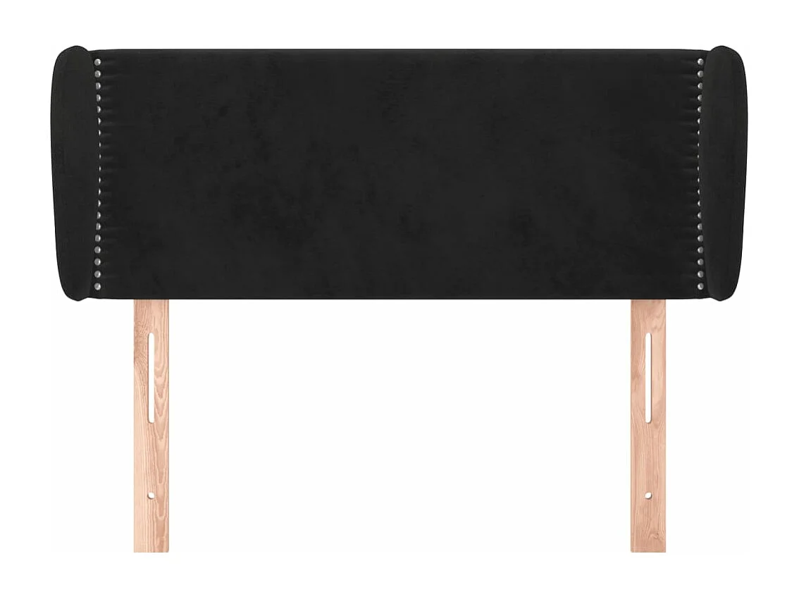 Tête de lit avec oreilles Noir 93x23x78/88 cm Velours