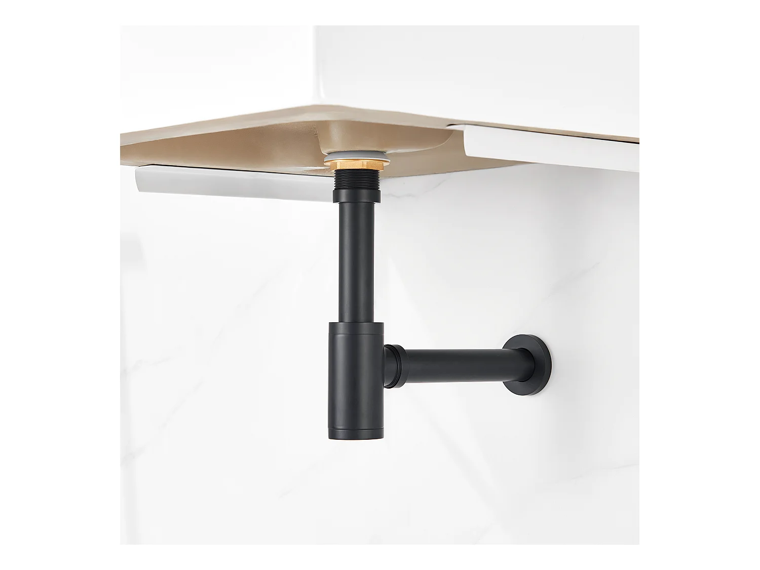 Auralum max Sifon wastafel universeel design,standaard afvoerslang 1 1/4", inclusief pakking, sifon emmer, buisvormige sifon, wastafel sifon, zwart