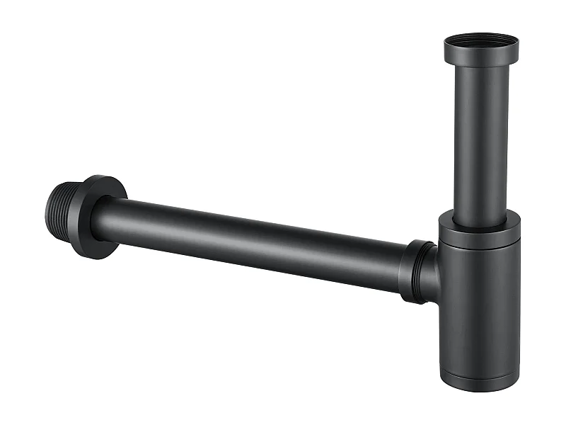 Siphon de Lavabo Inoxydable,Auralum max Universel Siphon Design 1 1/4,Piège à Déchets avec Extra Long Tube d'extension,Anti Odeur Anti-fuite,Noir