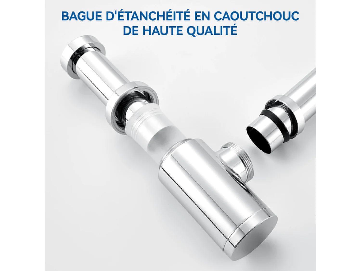 Auralum max Siphon lavabo design universel,tuyau d'évacuation normalisé 1 1/4", joint inclus,siphon godet,siphon tubulaire,siphon pour lavabo,Chromé