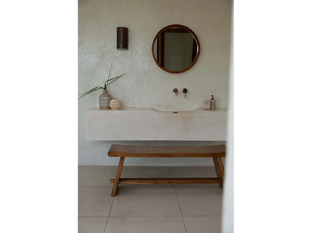 De Coconut Stripe Kaarshouder - Naturel