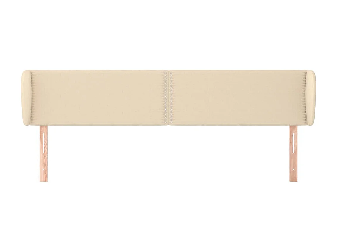 Cabeceira de cama c/ abas tecido 163x23x78/88 cm creme