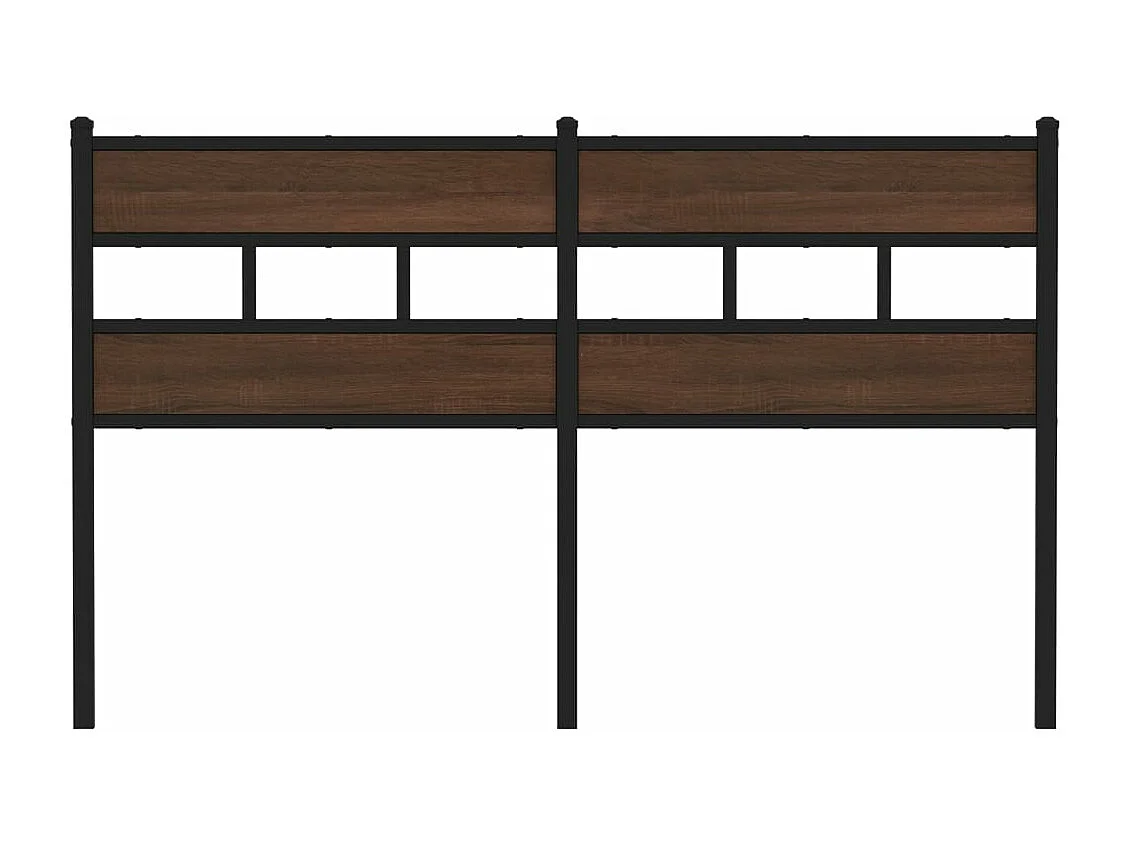 Kopfteil Braun Eichen-Optik 135 cm Stahl und Holzwerkstoff