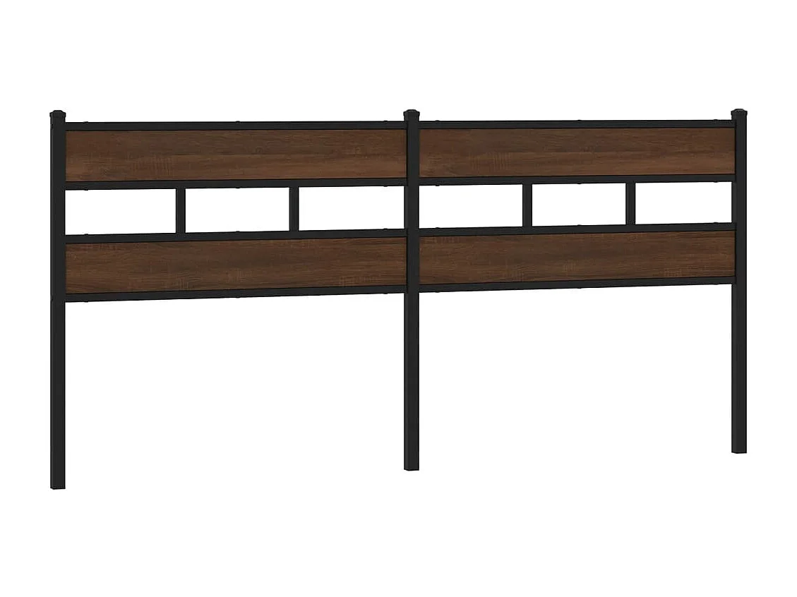 Kopfteil Braun Eichen-Optik 190 cm Stahl und Holzwerkstoff