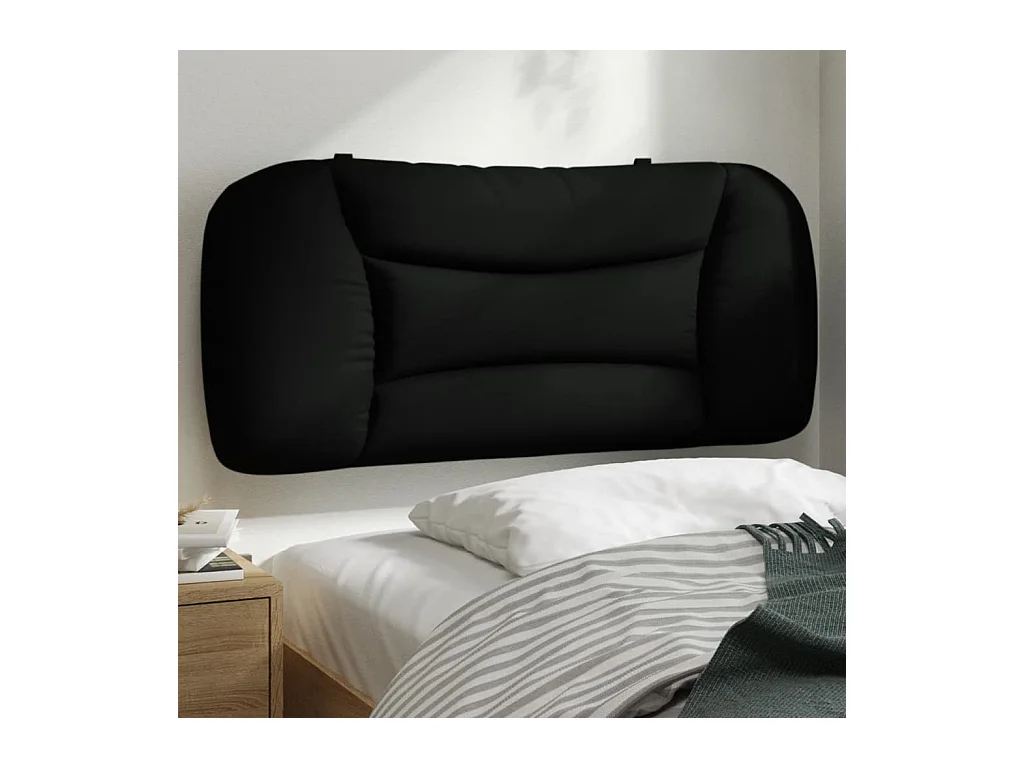 Kopfteil-Kissen Schwarz 90 cm Stoff