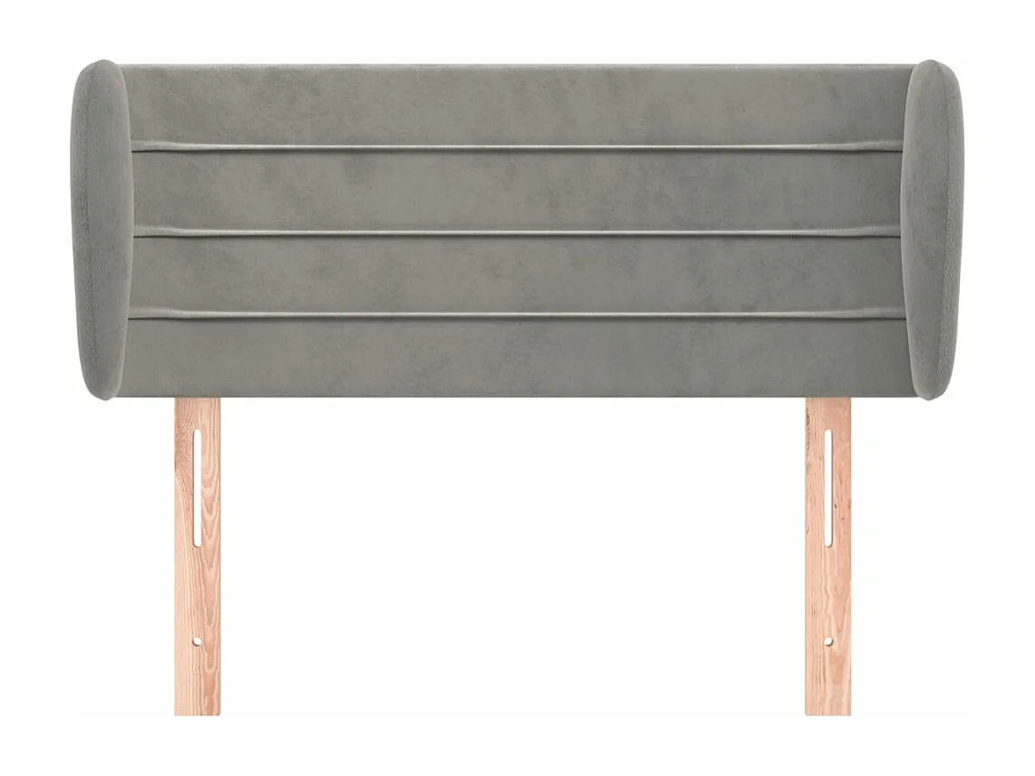 Tête de lit avec oreilles Gris clair 83x23x78/88 cm Velours