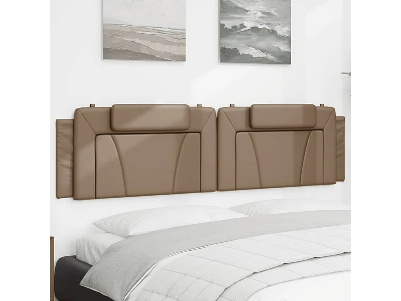 Almofadão de cabeceira 200 cm couro artificial cappuccino