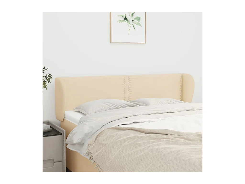 Kopfteil mit Ohren Creme 147x23x78/88 cm Stoff