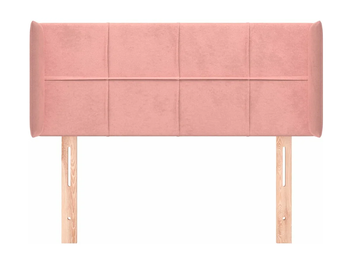 Testiera ad Orecchio Rosa 83x16x78/88 cm in Velluto