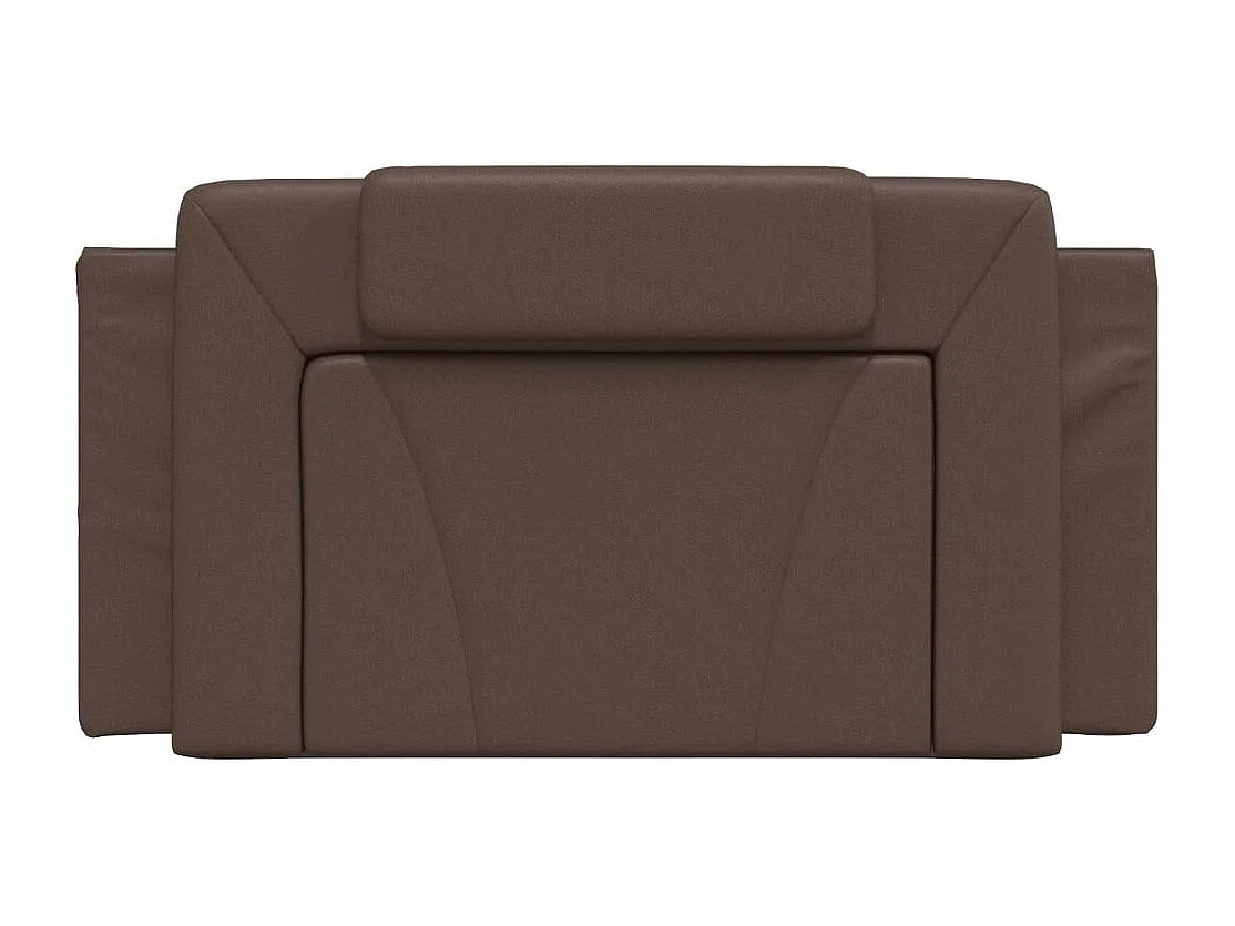 Cabecero de cama acolchado cuero sintético marrón 100 cm