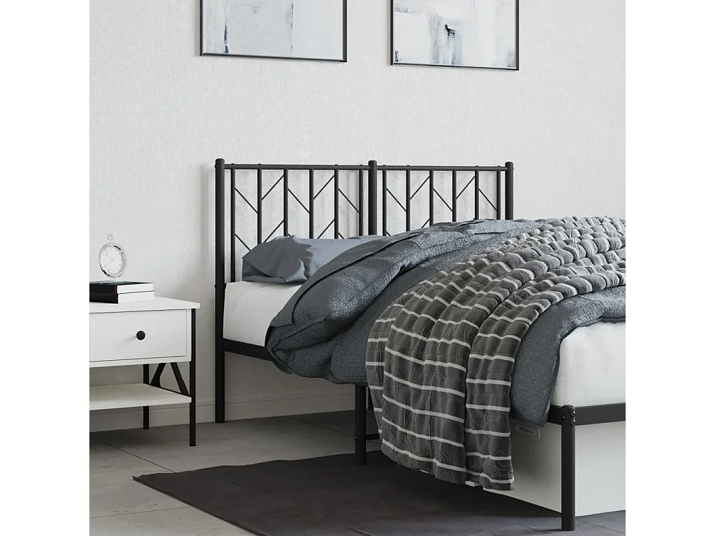Tête de lit métal noir 120 cm
