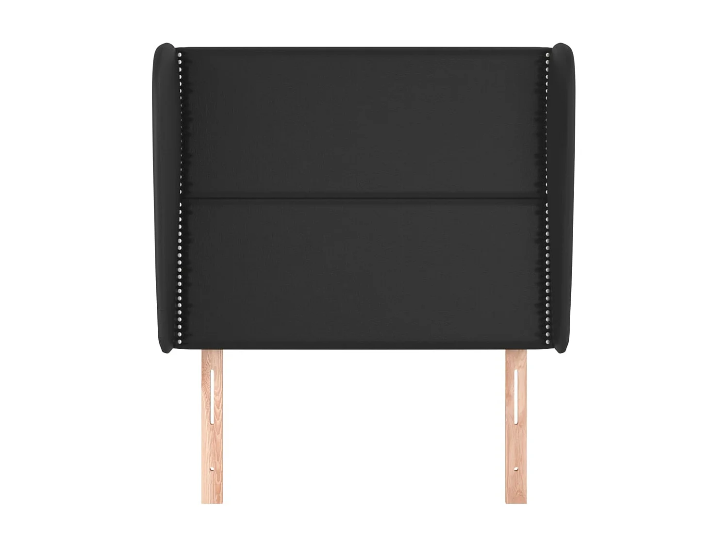 Cabecero con orejas de cuero sintético negro 103x23x118/128cm