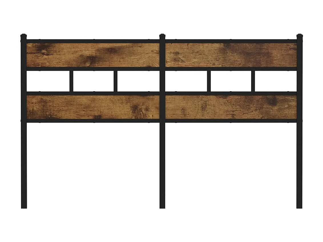 Tête de lit chêne fumé 150 cm fer et bois d'ingénierie